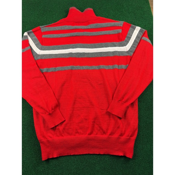 PRONTI Collection By Phita Mens Red Striped Quarter Zip Pullover Sweater XXLT - Picture 5 of 6